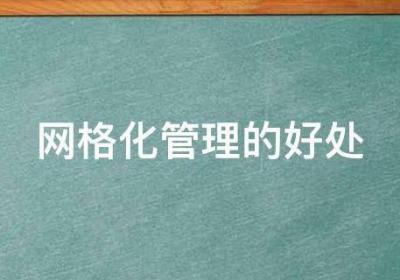 网格化管理的好处