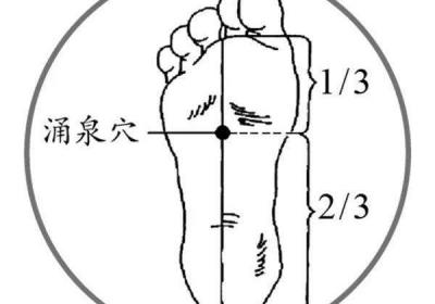 足少阴肾经经穴：涌泉穴