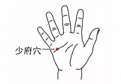 手少阴心经经穴：少府穴